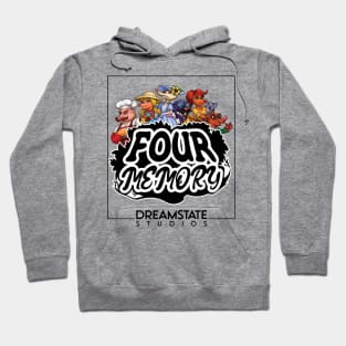 Four Memory Game Animals with Dreamstate Logo Hoodie